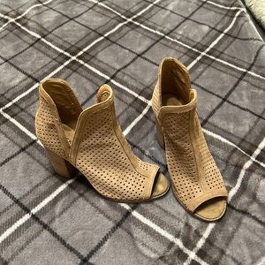 Lucky Brand leather open toe booties